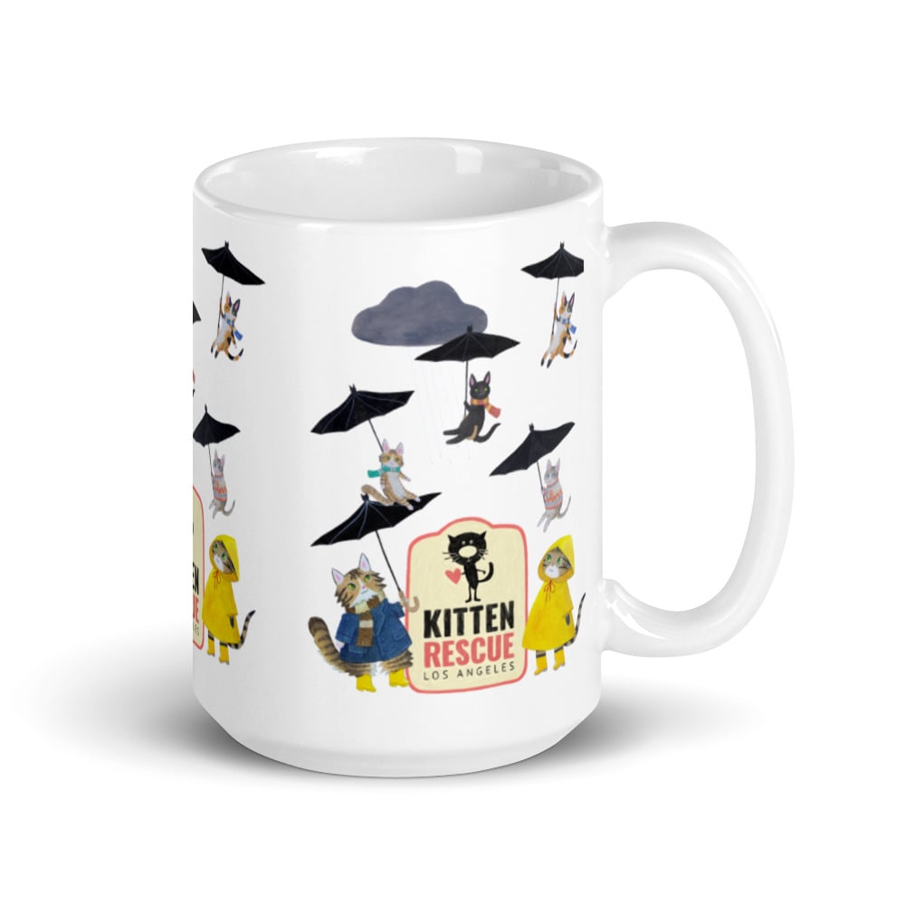 Image of "It's Raining Kittens" White Glossy Mug