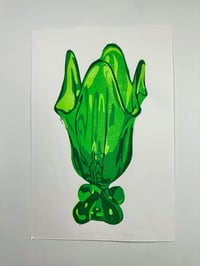Original reduction print - green Viking glass
