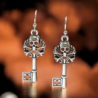 Image 4 of 3 pairs Vintage Silver Skeleton Dangling Earrings