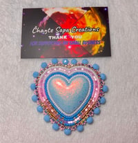 Image 6 of Hand Polished Light Blue Heart Beaded Popsocket 