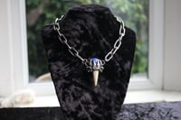 Image 7 of Dead Good royal blue Marble and deer antler necklace