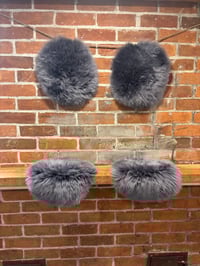 Image 4 of Sheepskin GRAY Wool Leather Shearling Pieces in Roundish Natural Shapes