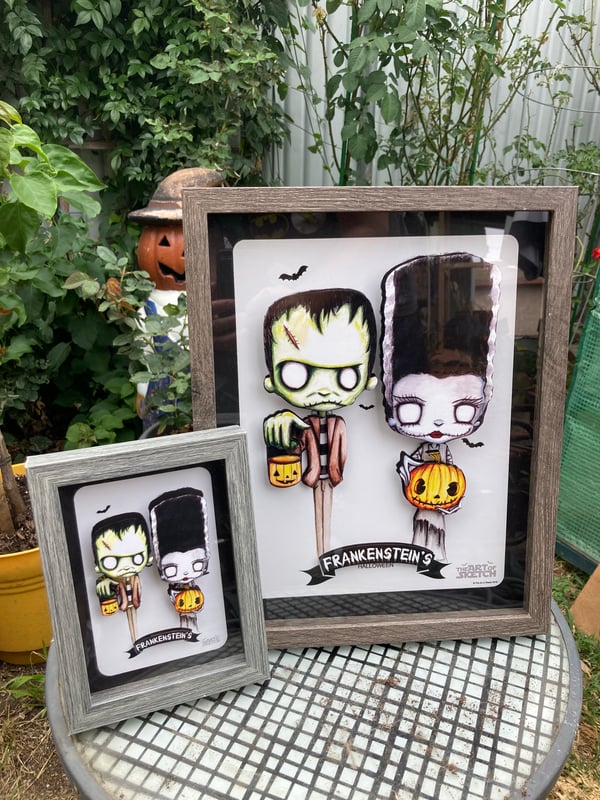 Image of "Frankenstein's Halloween" Shadow Box