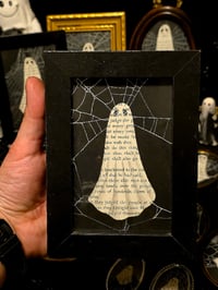 Image 1 of 1800’s biblical Ghost with preserved spider web - black frame