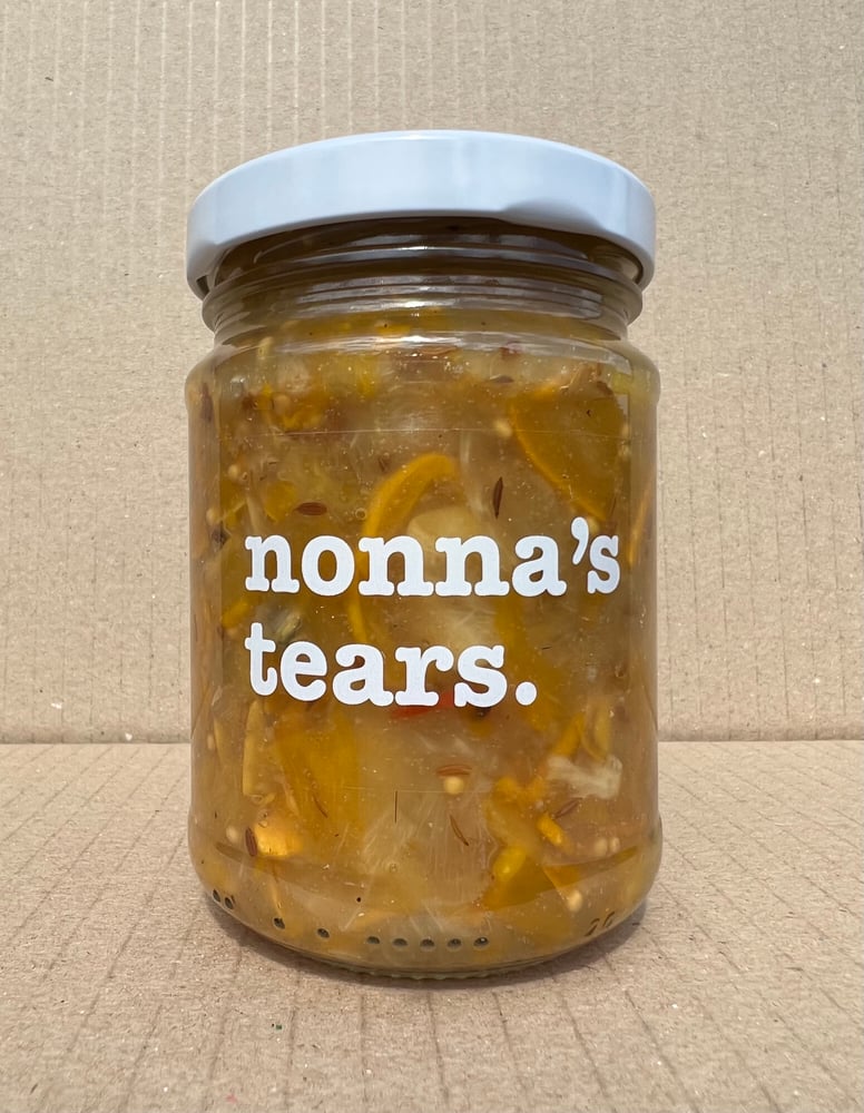 Image of preserved lemon & cumin seed piccalilli. 250ml