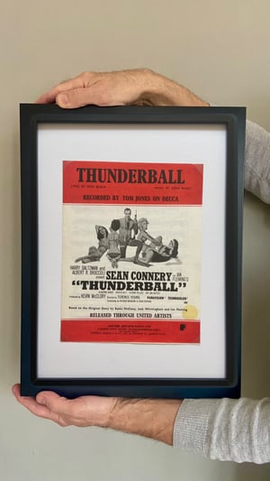 Image of Thunderball, James Bond film, framed 1965 vintage sheet music