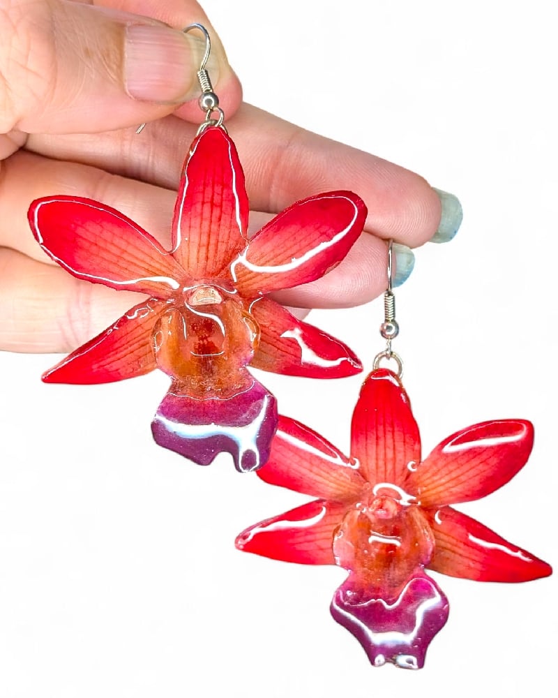 Image of Large Dendrobium Drop Earrings