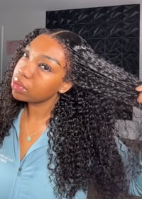 Image 1 of 22” 13x4 Curly Wig With Natural 4c Edges Wig (Hermosa