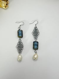 Image 1 of 'Ocean Siren' Stainless Steel Chainmaille Earrings