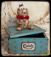 Image 2 of Gingerbread folk Art Christmas container vintage style