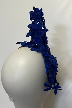 Image of Cobalt blue lace headpiece   
