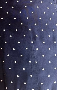 Image 5 of 1930s Inspired Navy Polka Dot V Neck Dress - Size 8 