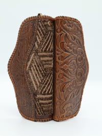 Image 5 of Syrian Leather Clutch Bags Gold/Brown Print