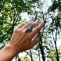 Image 2 of ⋆✶ Turquoise + Opal Inlay Pointed Ball Ring ✶⋆Size 6.5⋆