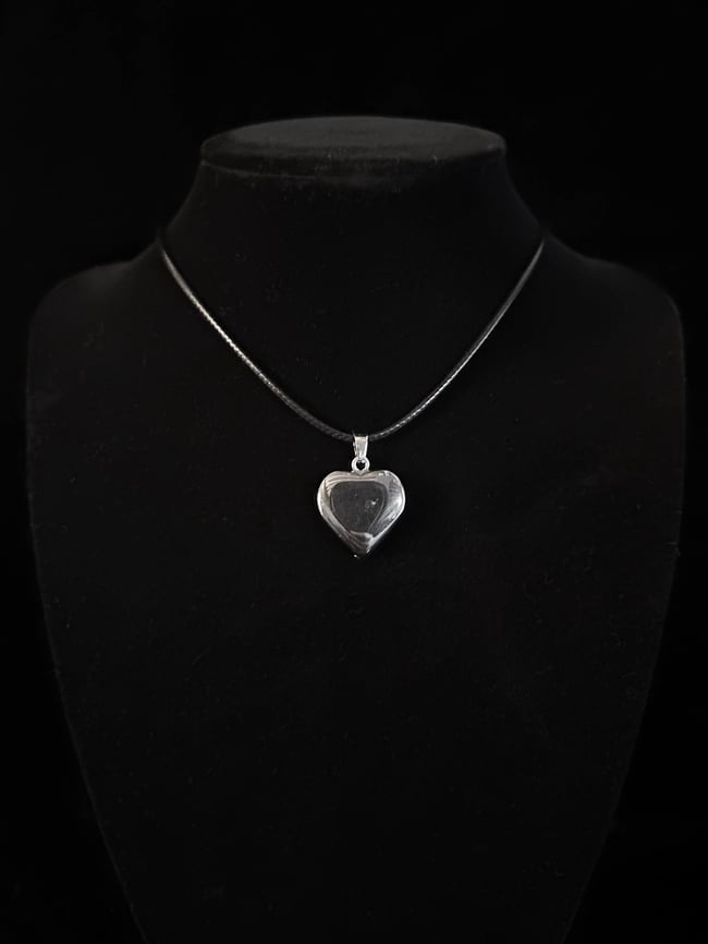 gunmetal heart necklace 