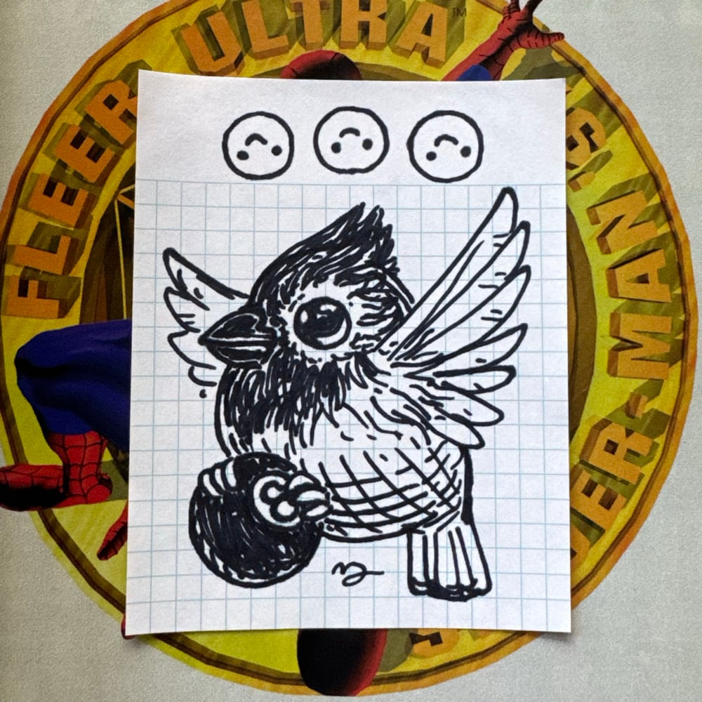 Image of Fat Bird Sharpie Sketch #196
