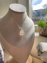 Image 1 of Silver Dentric Agate Rectangle Crystal Necklace