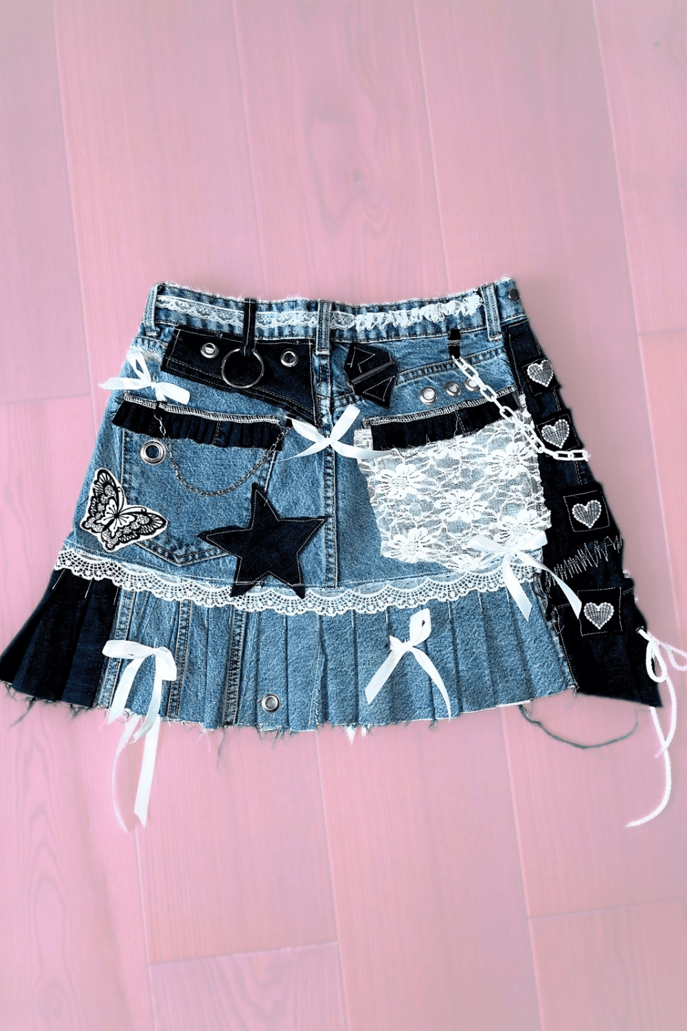 Image of Upcycled Denim Skirt - Jessica