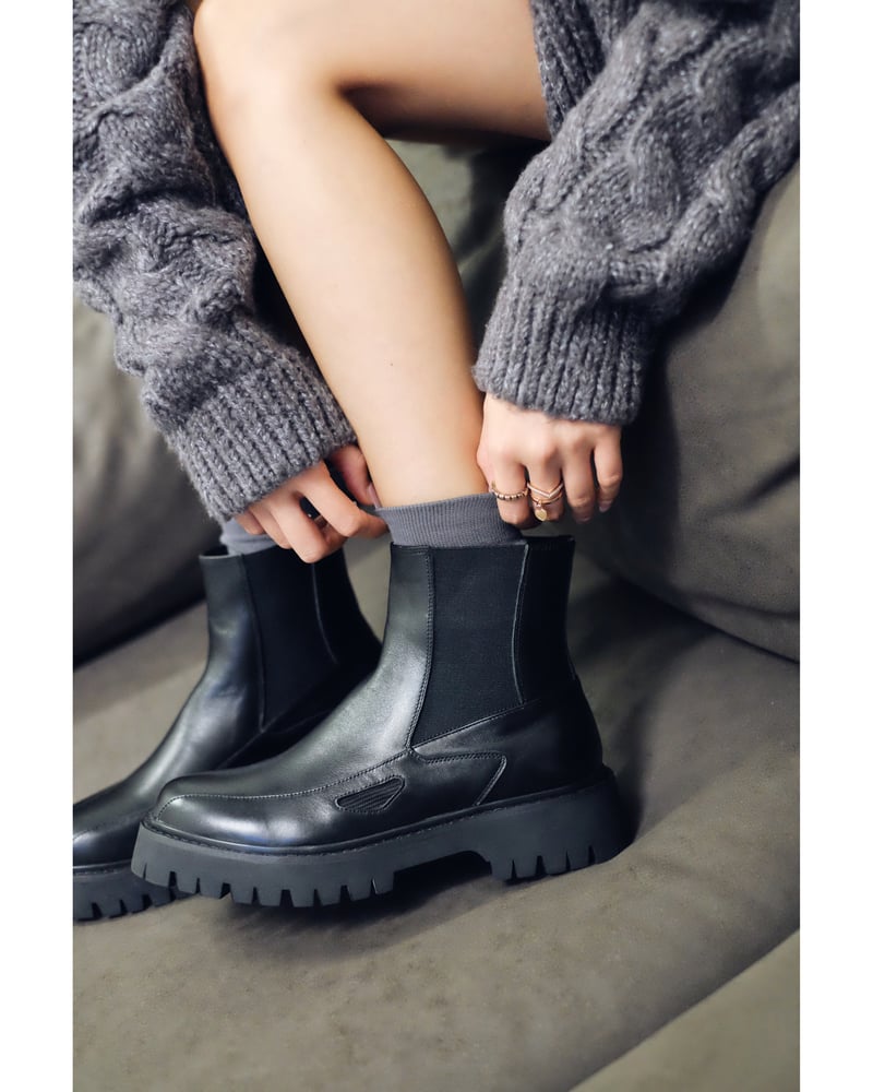 PLACEBO CLAF LEATHER BLACK RAZER BOOT (UNISEX)