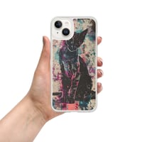 Image 21 of Colorful Watercolor Paint Splatters Black Cat Clear Case for iPhone®