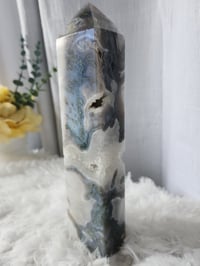 Image 3 of 2.4lb Water Grass Druzy Agate Crystal Tower