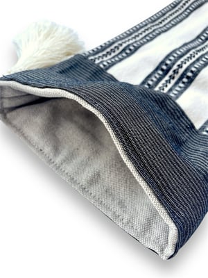 Image of CHRISTMAS STOCKING - CREAM/BLACK PATTERN