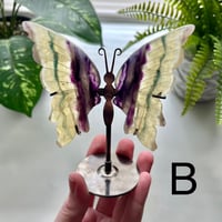 Image 3 of Fluorite Butterfly with Stand