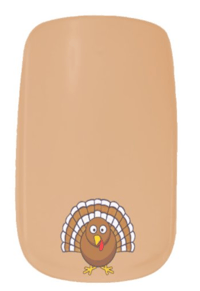 Image 1 of Cute Little Turkey on Tan Minx nail art 