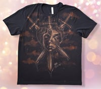 Image 1 of “CUT THROUGH THE HEART” CUSTOM BLEACH PAINTED T-SHIRT XL