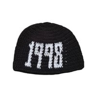 Black with White 1998 Fitted Beanie