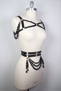 Image 5 of Wide belt with Onyx beads rows 
