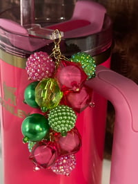 Image 2 of Green & Pink Tumbler Straw Bauble
