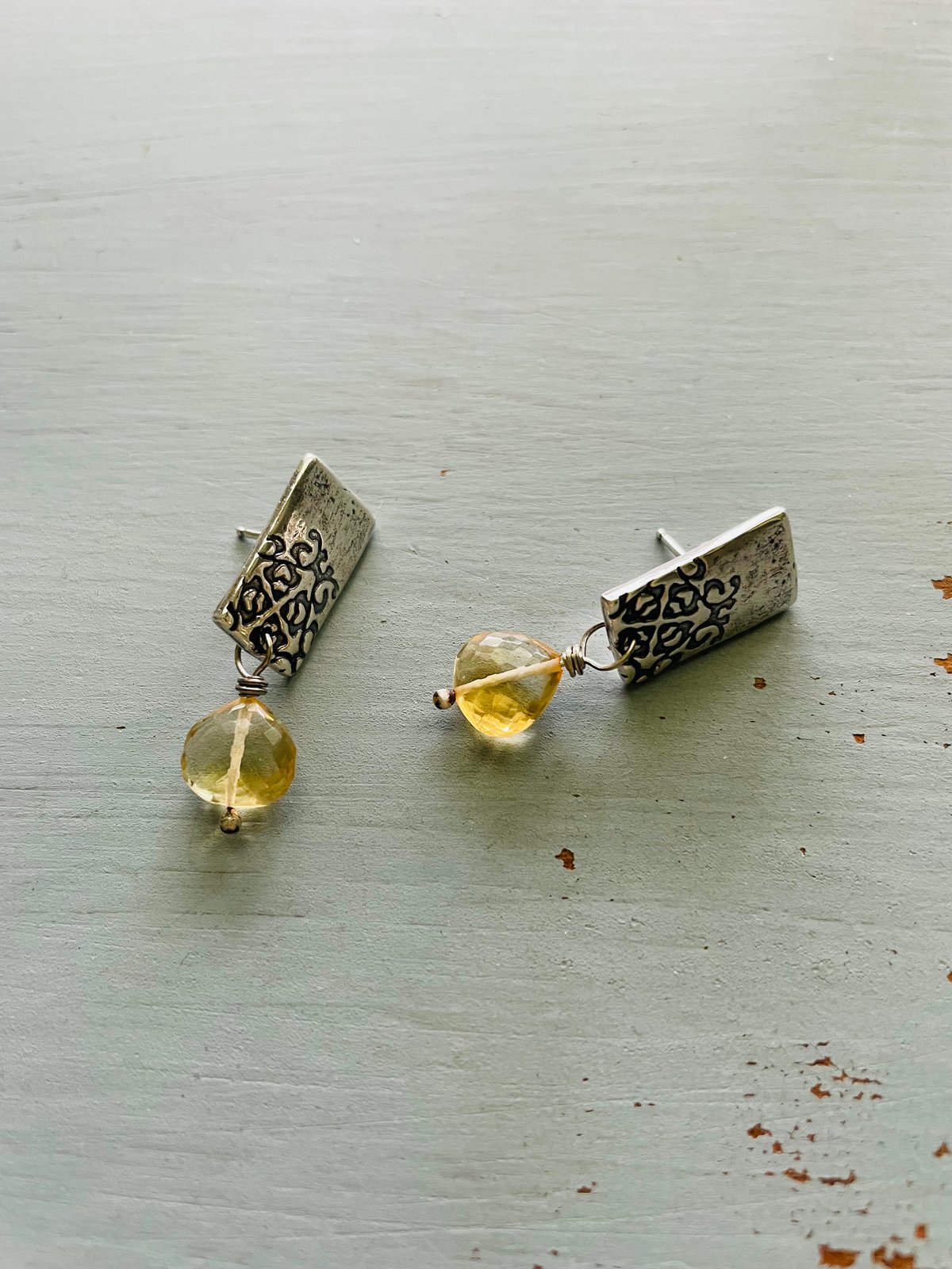 citrine post earrings