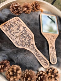 Image 2 of Tooled Leather Mirror