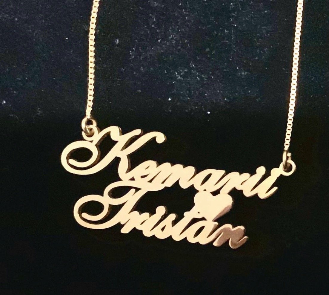 Layered name plate necklace 