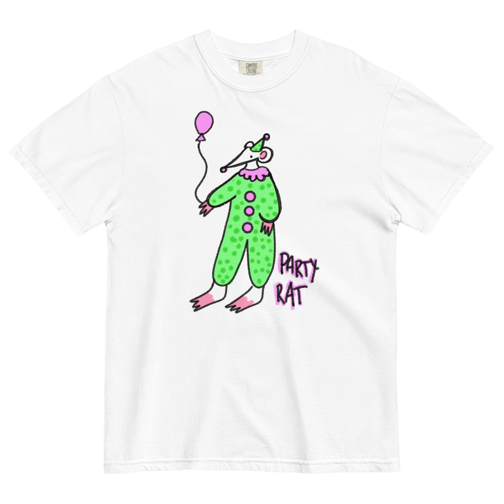 GREEN PARTY RAT UNISEX HEAVYWEIGHT TSHRT