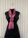 Purple & Green 100% Silk Infinity Scarf 
