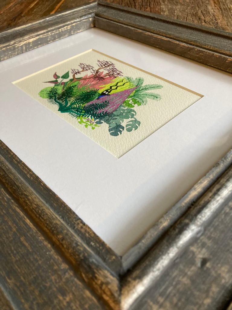 Jungle 1 Framed Original Watercolor Image 4