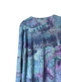 Image 5 of L Unisex Adult Waffle Long Sleeve Shirt in Muted Mermaid Ice Dye