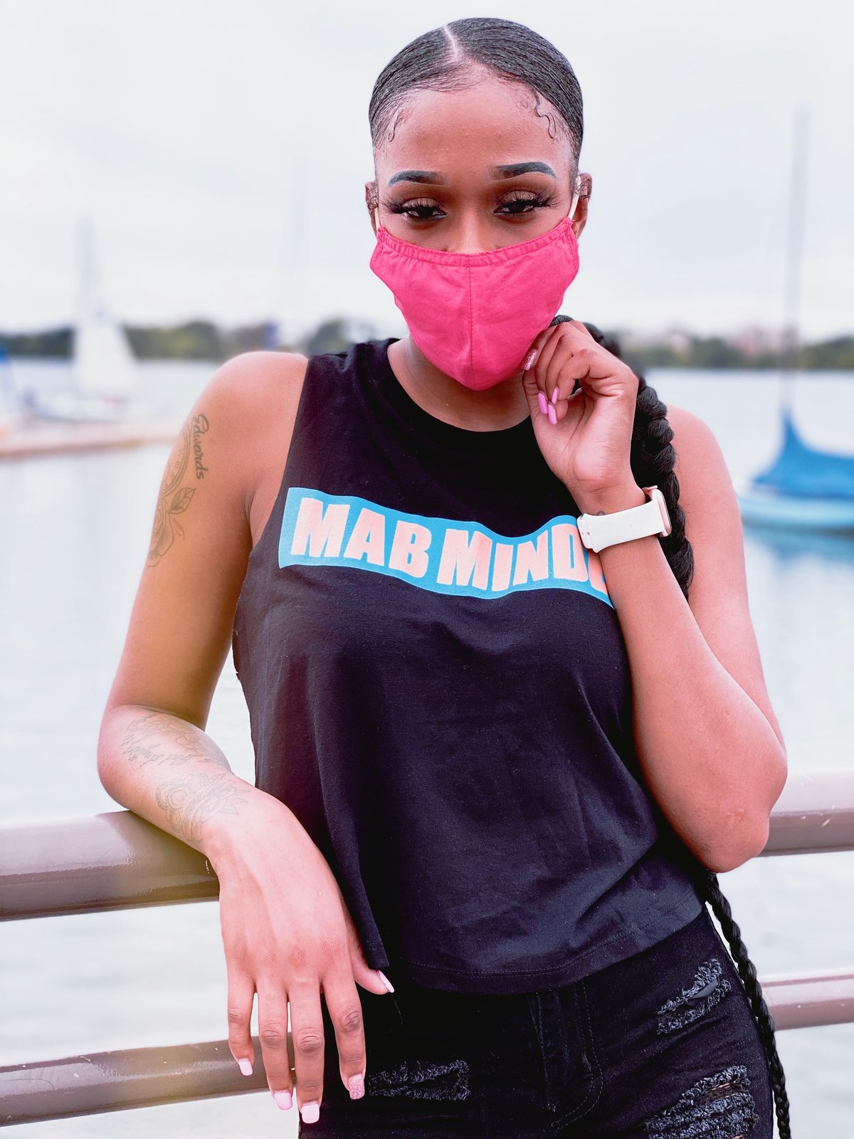 BOX LOGO Womens Racerback Black Tank MAB MINDZ