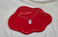 Image 1 of Black Ace of Diamonds Playing Card Necklace