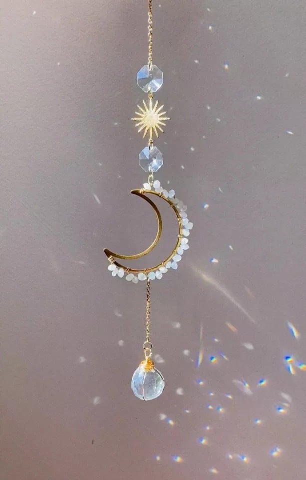 Image of Celestial Pearl Crystal Suncatcher