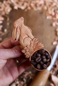 Image 7 of Hare in the oak leaves~ Coffee Scoop 
