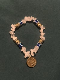 Image 1 of Clear Quartz Evil Eye Bracelet 