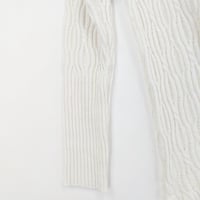Image 5 of Chic High-Low A-Symmetric Flare Sides Winter White Knit Turtleneck Dress