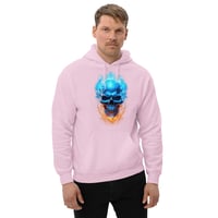 Image 3 of Blue Flaming skull Unisex Hoodie