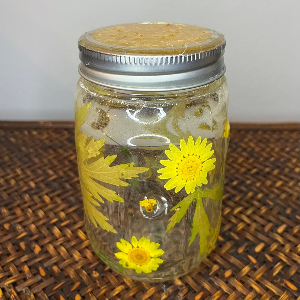 Image of citrine floral mason jar