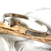 Image 5 of Handmade Sterling Silver Manifest Cuff Bracelet 925