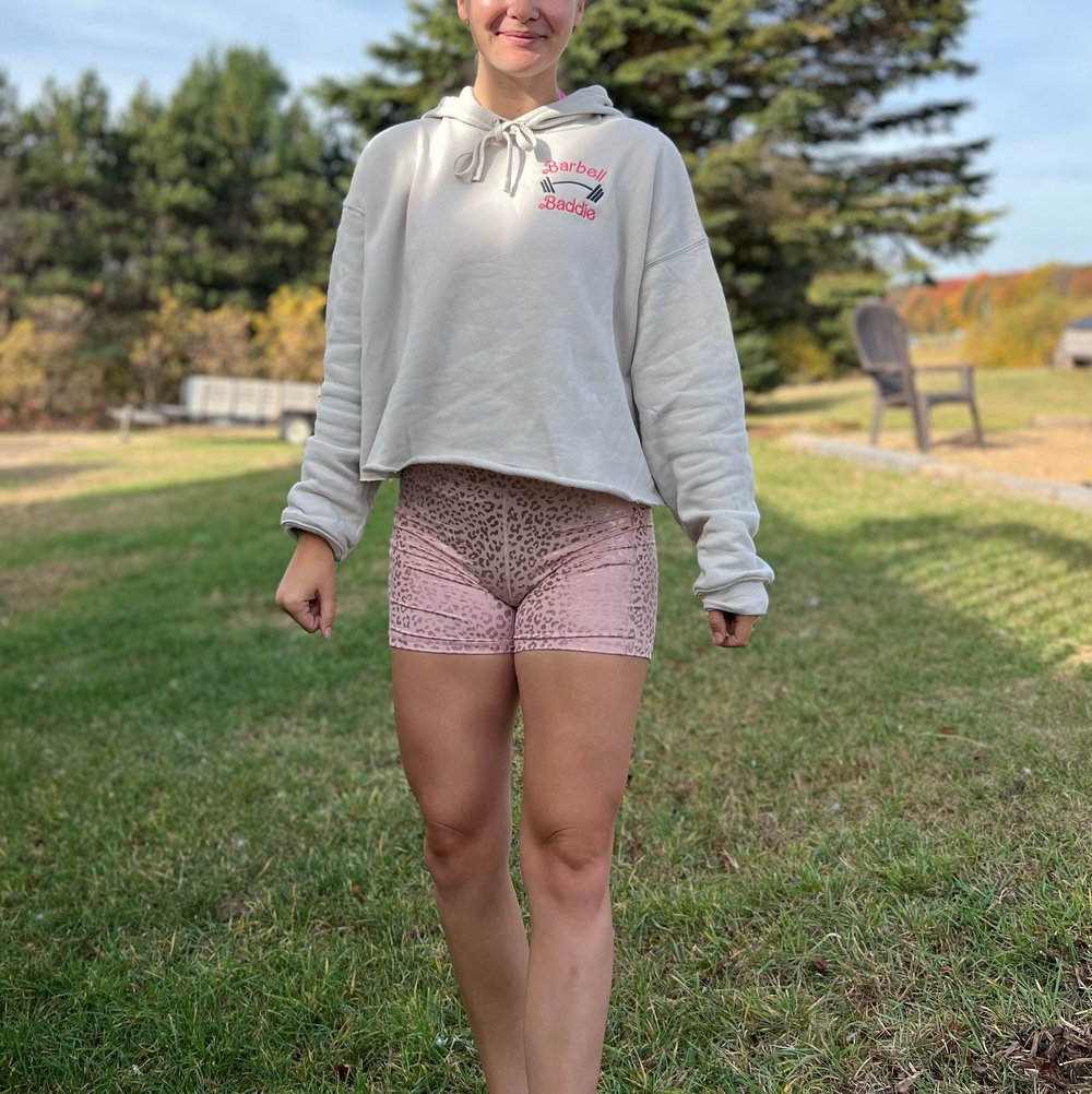 Image of Barbell baddie cropped hoodie 
