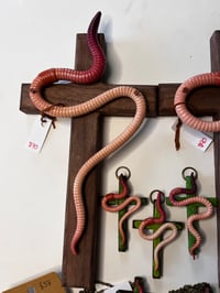 Image 2 of Worm crosses (wall art, pendants, earrings, pins)